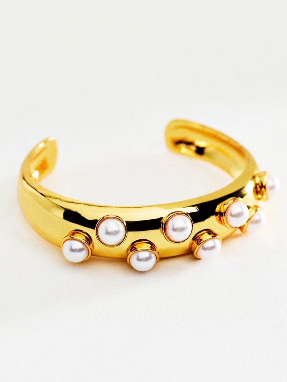 Anthropologie Dotted Pearl Cuff Bracelet